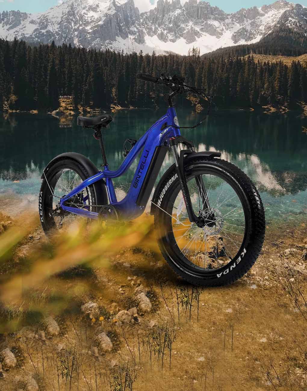 Bintelli Tremor Bike with 4″ fat tires in Blue