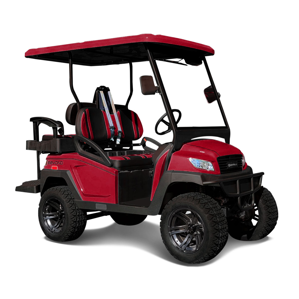 Bintelli Beyond Lifted 4PR street legal golf cart in Burgundy