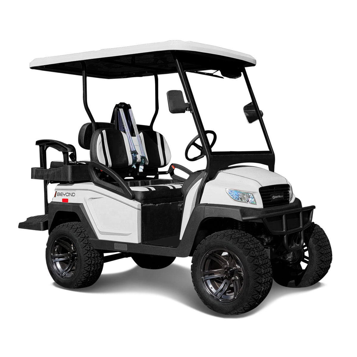 Bintelli Beyond Lifted 4PR street legal golf cart in White