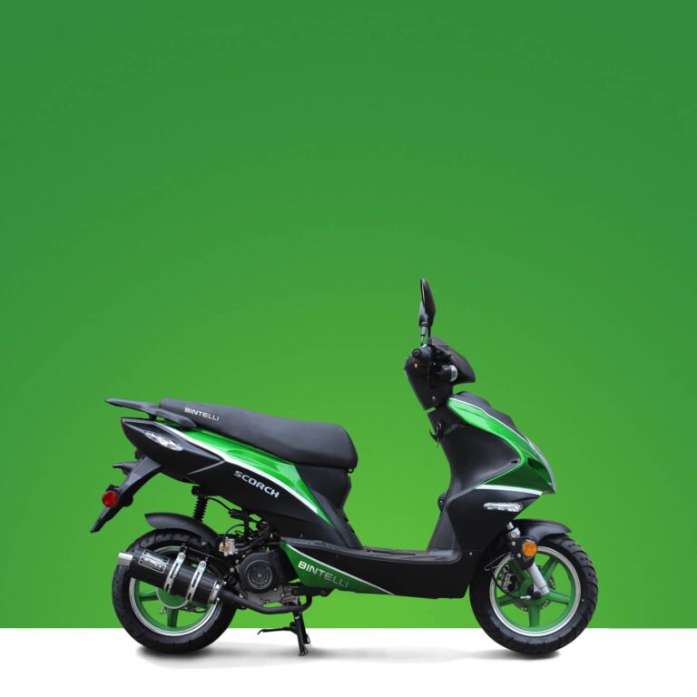 Bintelli Scooter Scorch Green Color Side View