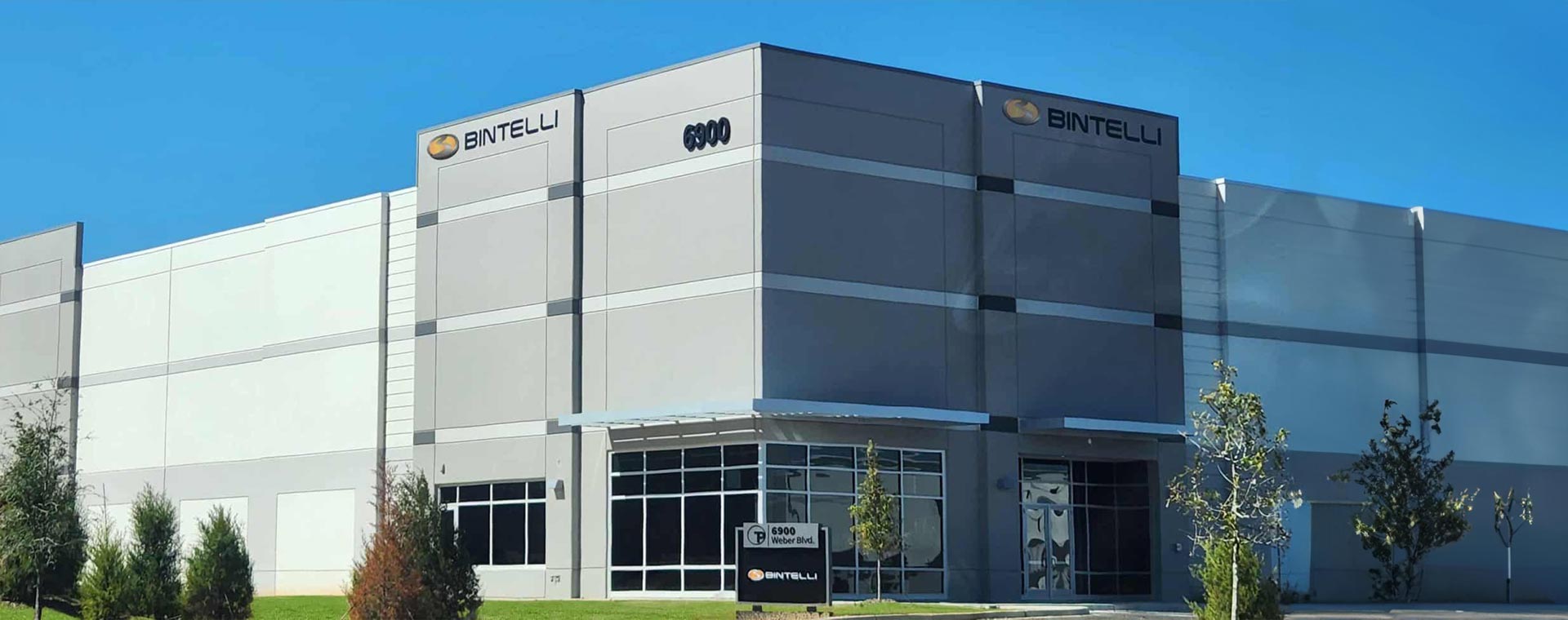 New Bintelli Golf Cart Headquarters with Bintelli Logo and 6900 Weber Blvd Address in New Charleston Industrial Park